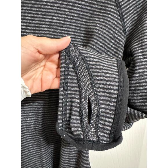 Lululemon Runder Under Long Sleeve Mini Check Pique Black Heathered size 4 - Picture 3 of 5